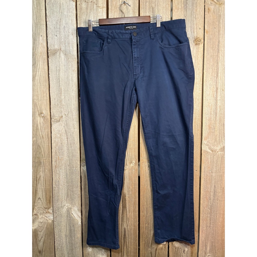Kenneth Cole New York Mens Navy Chino Pants 36x32 28MMS7BWP01 Stretch Cotton